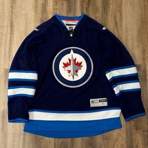 Winnipeg Jets navy blue jersey
